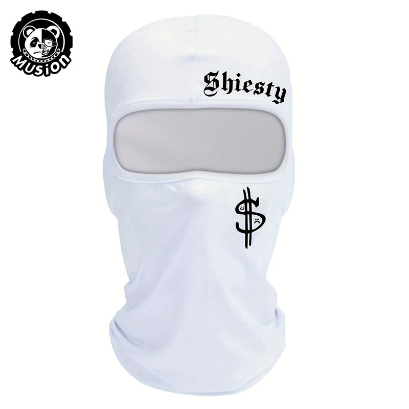 Musion Balaclava Fashion Printed Motorcycle Breathable Mask, Windproof and Sunscreen Full Face Mask Breathable Mesh Air Cushion