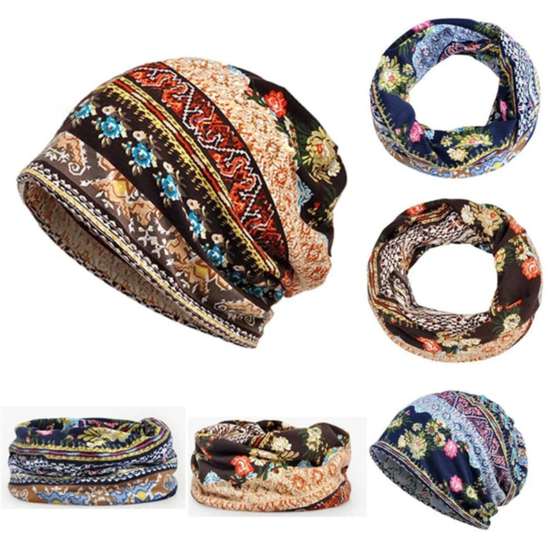 Autumn Unisex Women Hat Scarves Winter Dual-use Vintage Hats For Women Scarf Face Mask