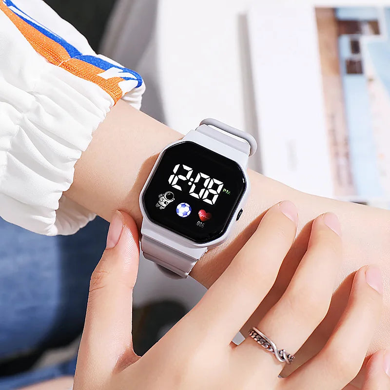 Kids Watch Sport LED Digital Watches Spaceman Silicone Strap Waterproof Electronic Wristwatch for Children Boys Girls Gifts