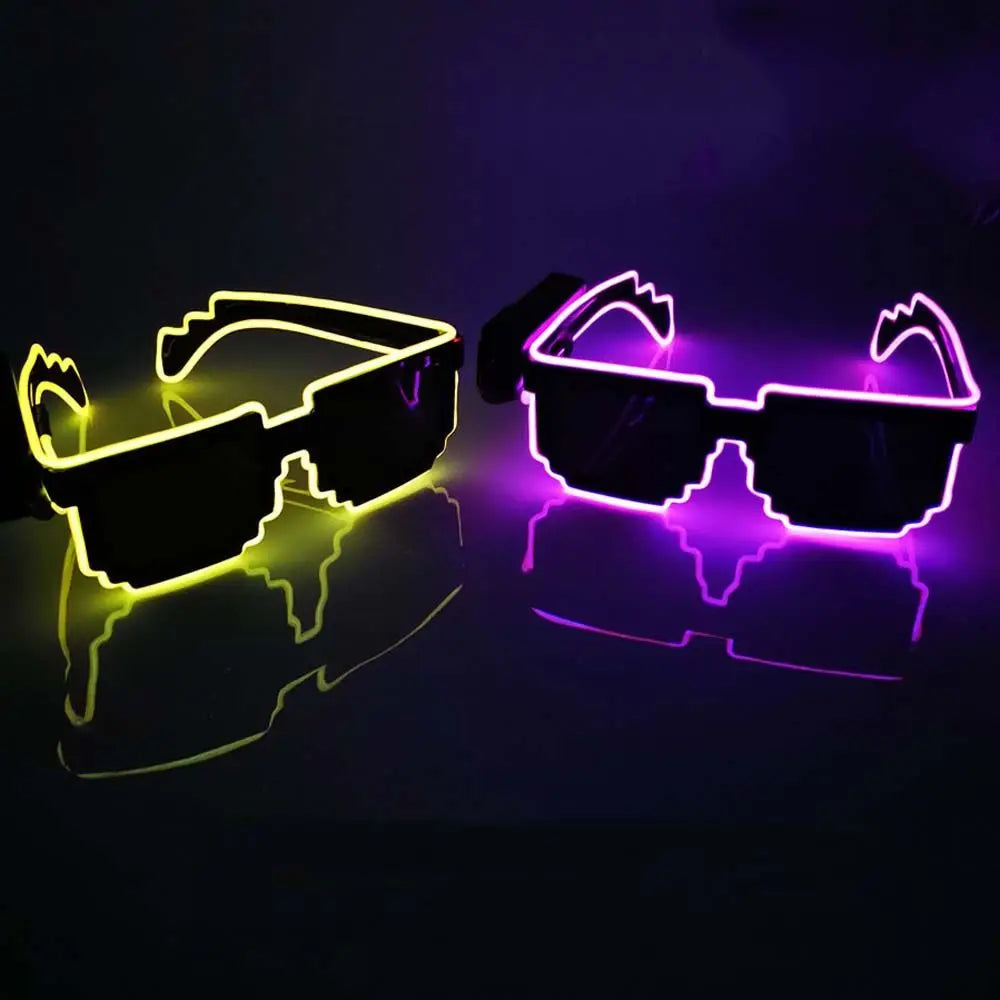 Party Props Party Supplies Halloween Eyeglass Led Light up Glasses Glowing Sunglasses Mosaic Glasses LED Luminous Glasses
