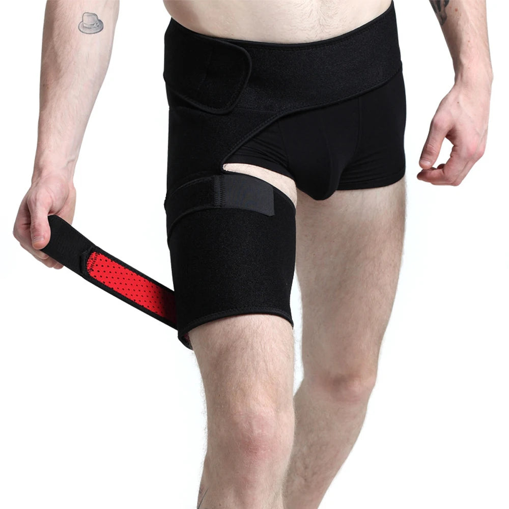 Adjustable Hip Groin Stabilizer and Hip Brace for Sciatica Pain Relief,Thigh Compression Support Wrap Sleeve for Hip Joint Pain