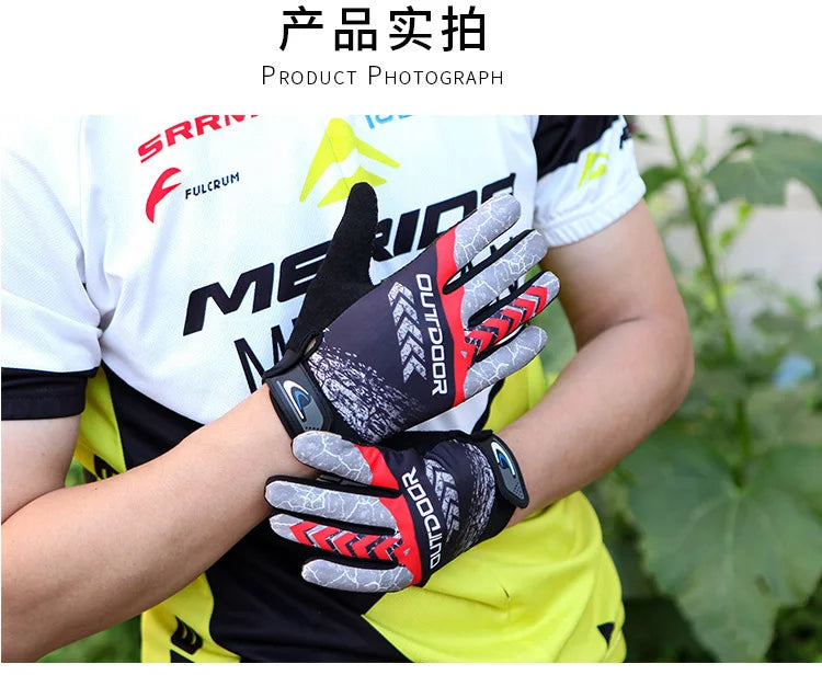MTB Bike Bicycle Gloves Cycling Full Finger Glove Motorcycle Gloves Men Women Non-slip Sunscreen Breathable Touchscreen Outdoor