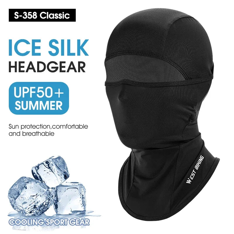 WEST BIKING Summer Cycling Face Mask Cool Breathable Sports Balaclava Men Women Bicycle Motorcycle Sun UV Protection Cycling Cap
