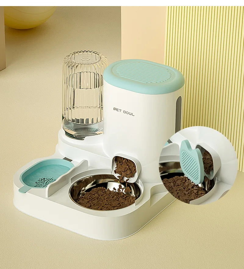 Automatic Cat Feeder Large Capacity Cat Food Bowl With Water Fountain Small Dogs Cats Dispenser Container Food Storage