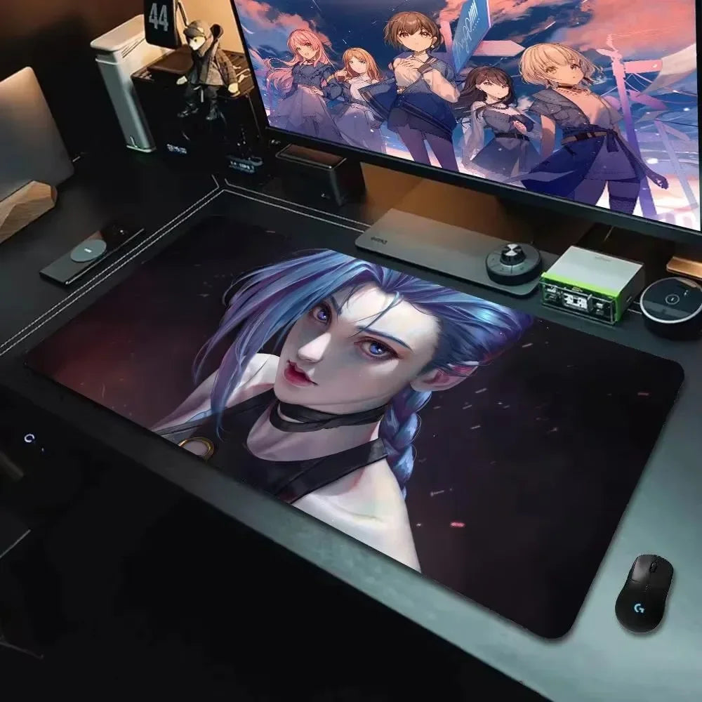New Arrivals arcane J_Jinx Mouse Pad XXL Gaming Setup Accessories Desk Protecter Non-Slip Rubber lock Edge Desktop Extended Mat