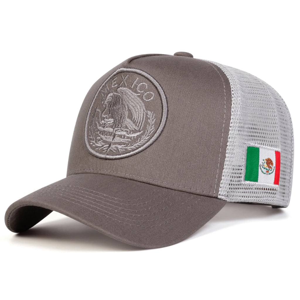 Unisex Mexican Flag Embroidery Baseball Net Caps Spring Summer Outdoor Adjustable Casual Hats Dad Hat Sunscreen Hat