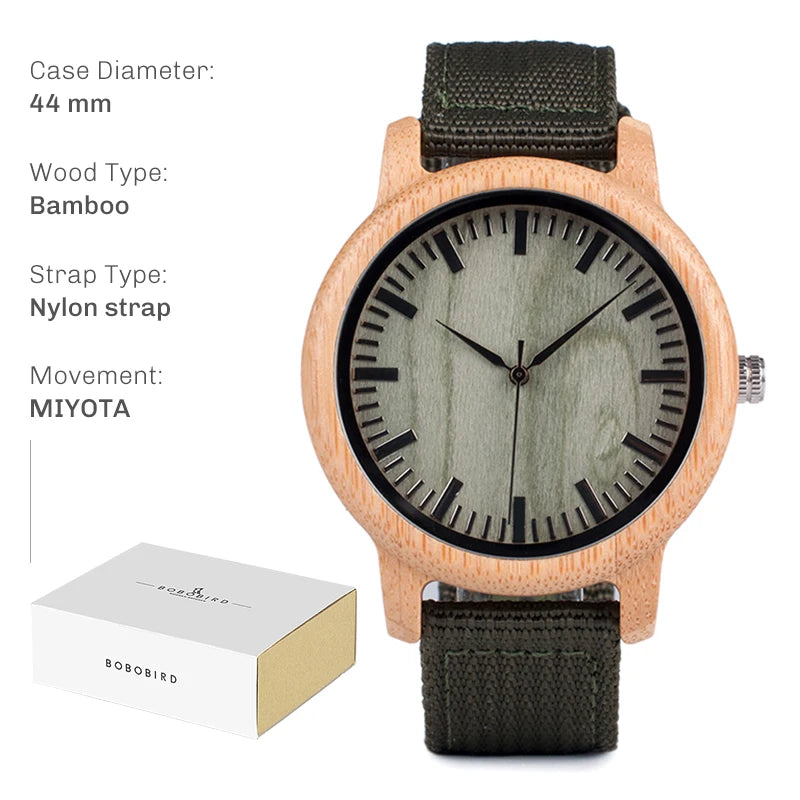 BOBO BIRD Wood Watch for Men and Women Unisex Lightweight Handcrafted Wooden Watches Limited Time Offer Customized