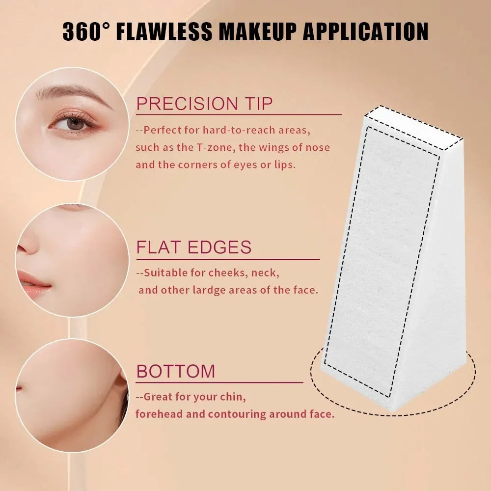 100pcs Foundation Makeup Sponge Block Hydrophilic Firm Sponge Non Latex Cosmetic Powder Puff Wet and Dry Makeup Puff Beauty Tool
