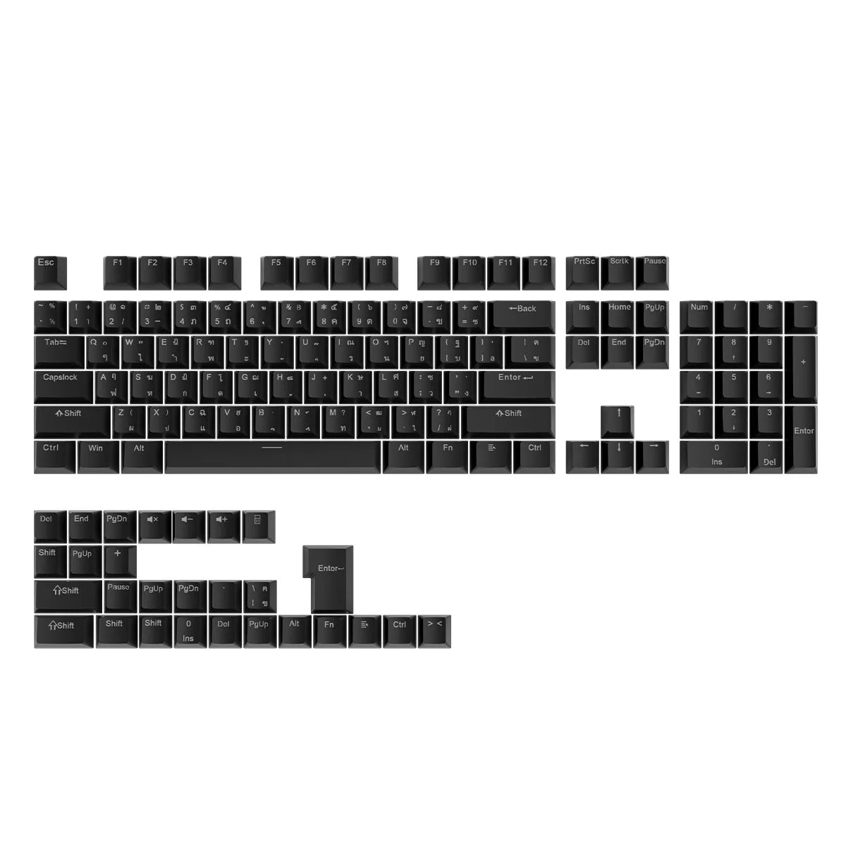 Russian Keycaps Spanish Arabic Korean Portuguese French German Thai Letters Translucent Keycaps For Cherry MX Switch 104 Key LK1