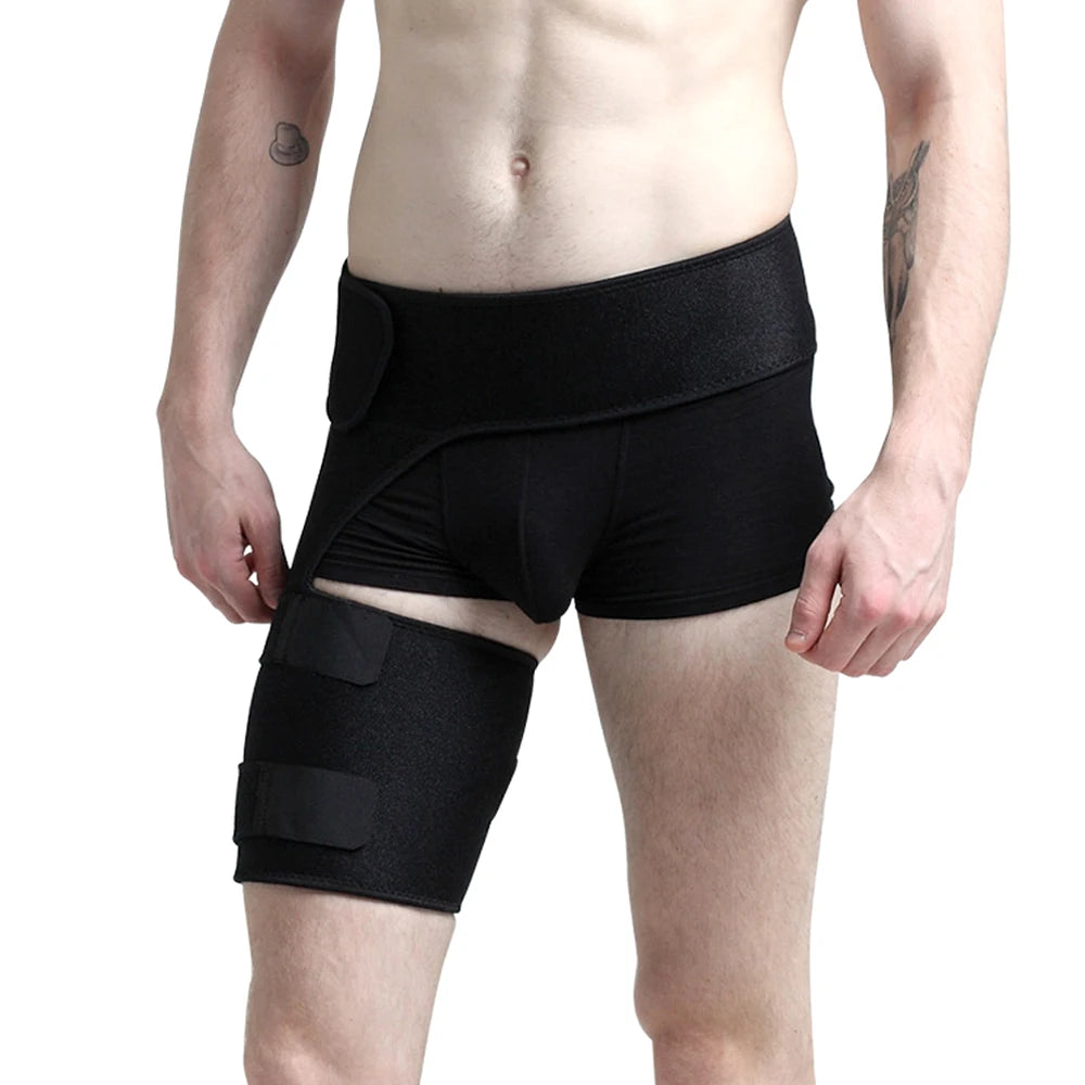 Adjustable Hip Groin Stabilizer and Hip Brace for Sciatica Pain Relief,Thigh Compression Support Wrap Sleeve for Hip Joint Pain