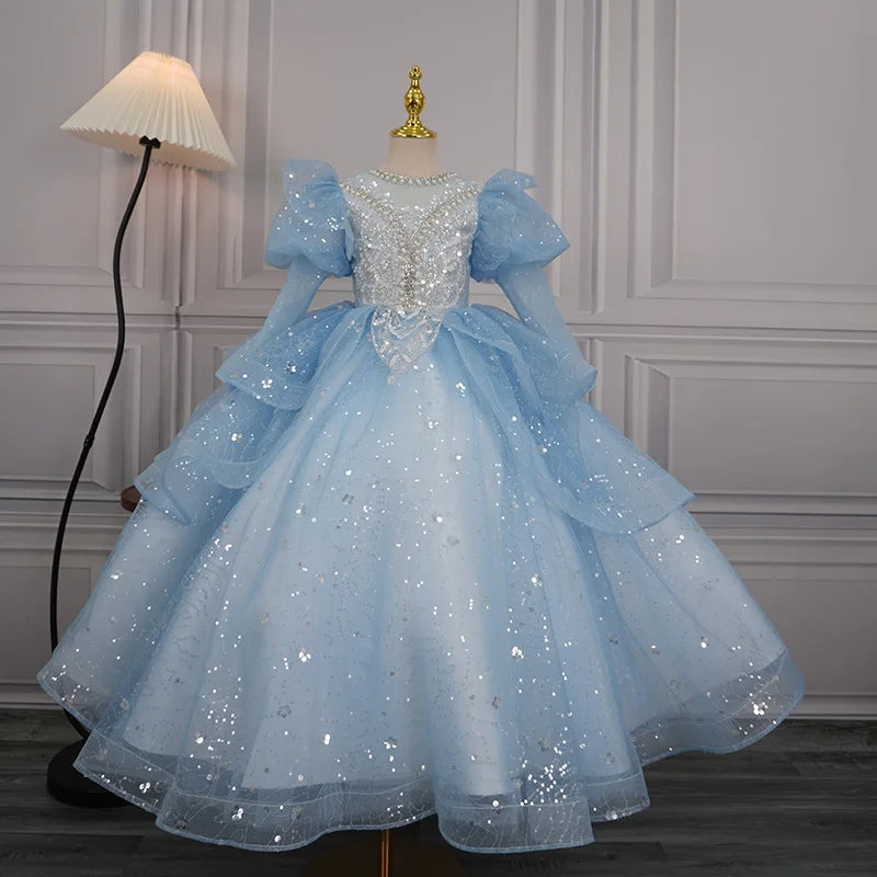 Children's Formal Dress Princess Dress High-end Birthday Girl Evening Dress Flower Girl Wedding Little Girl Piano Performance Dr