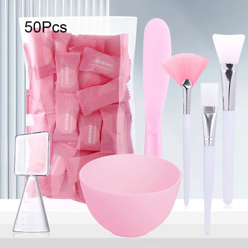 7pcs/set Face Mask Mixing Bowl Set DIY Facemask Mixing Tool with Silicone Mask Bowl Makeup Brushes Spatula Beauty Skin Care Tool