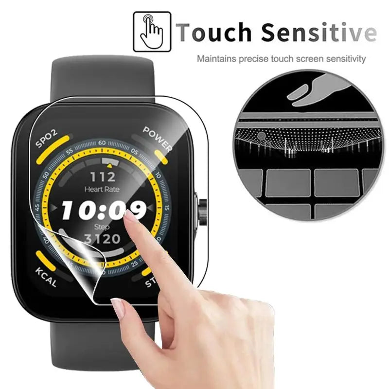 For Amazfit Bip 5 Screen Protector Soft TPU Hydrogel Films For Amazfit Bip 5 Protector HD Clear Anti-Scratch Film Accessories