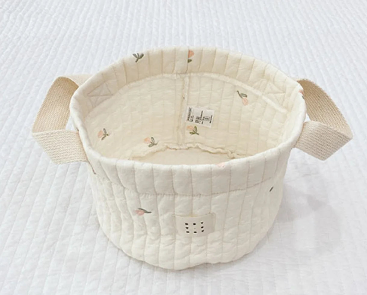 Diaper Bag Baby Items Toy Storage Bag for Newborn Crib Organizer Bedding Cotton Embroidery Mommy  Multipurpose storage basket