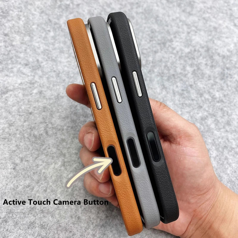 Magnetic Alloy Lens Wireless Charging Shockproof Case For iPhone 17 17Pro Max 16 Pro Active Touch Camera Button Hard PC Cover