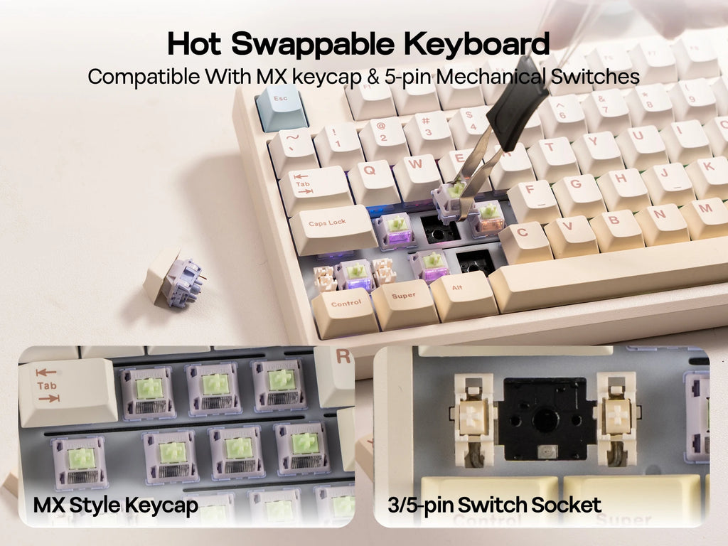 EPOMAKER Galaxy100 Lite QMK/VIA 96% ANSI US Layout Gasket Hot-Swap Wired/2.4GHz/BT Wireless 1800 Aluminum Mechanical Keyboard