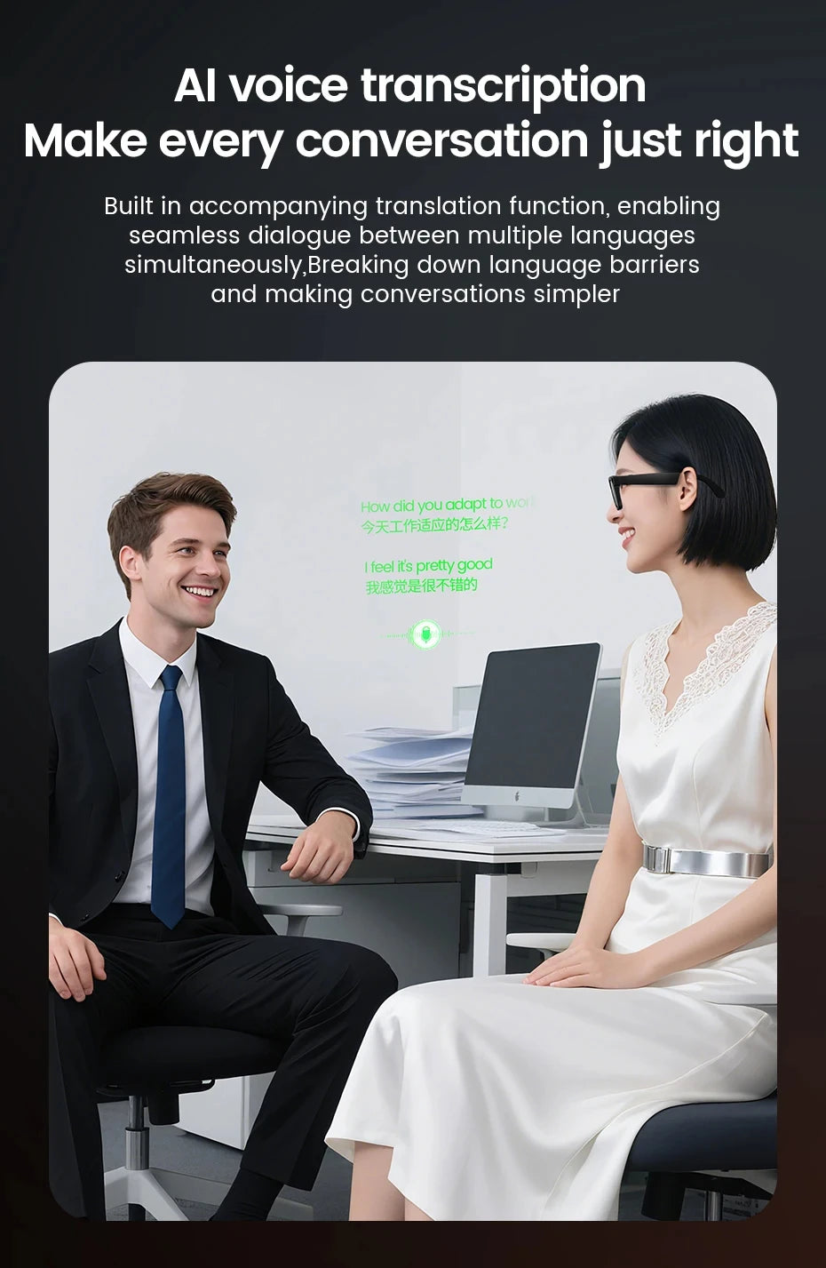 2026 AI Smart Glasses: AI Voice Translation, Video, Bluetooth Call, Music Touch Photochromic Lenses Hands-free, Universal Gift
