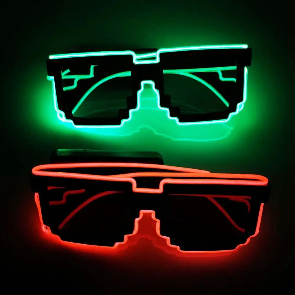 Party Props Party Supplies Halloween Eyeglass Led Light up Glasses Glowing Sunglasses Mosaic Glasses LED Luminous Glasses