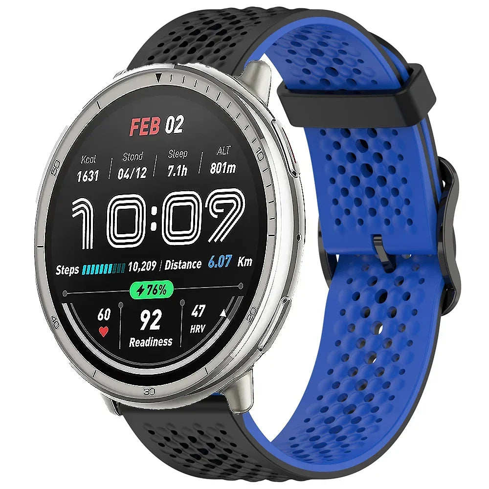 20mm 22mm Silicone Strap For Amazfit Active 2/GTS 4/3/2 Sports Breathable Bracelet Wristband Amazfit Bip 6/5 GTR 4/3 Accessories