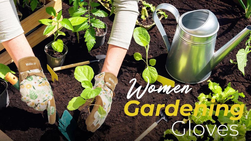 Gardening Gloves for Women Breathable Ladies Leather Garden Yard Gloves Best Gift for Gardeners