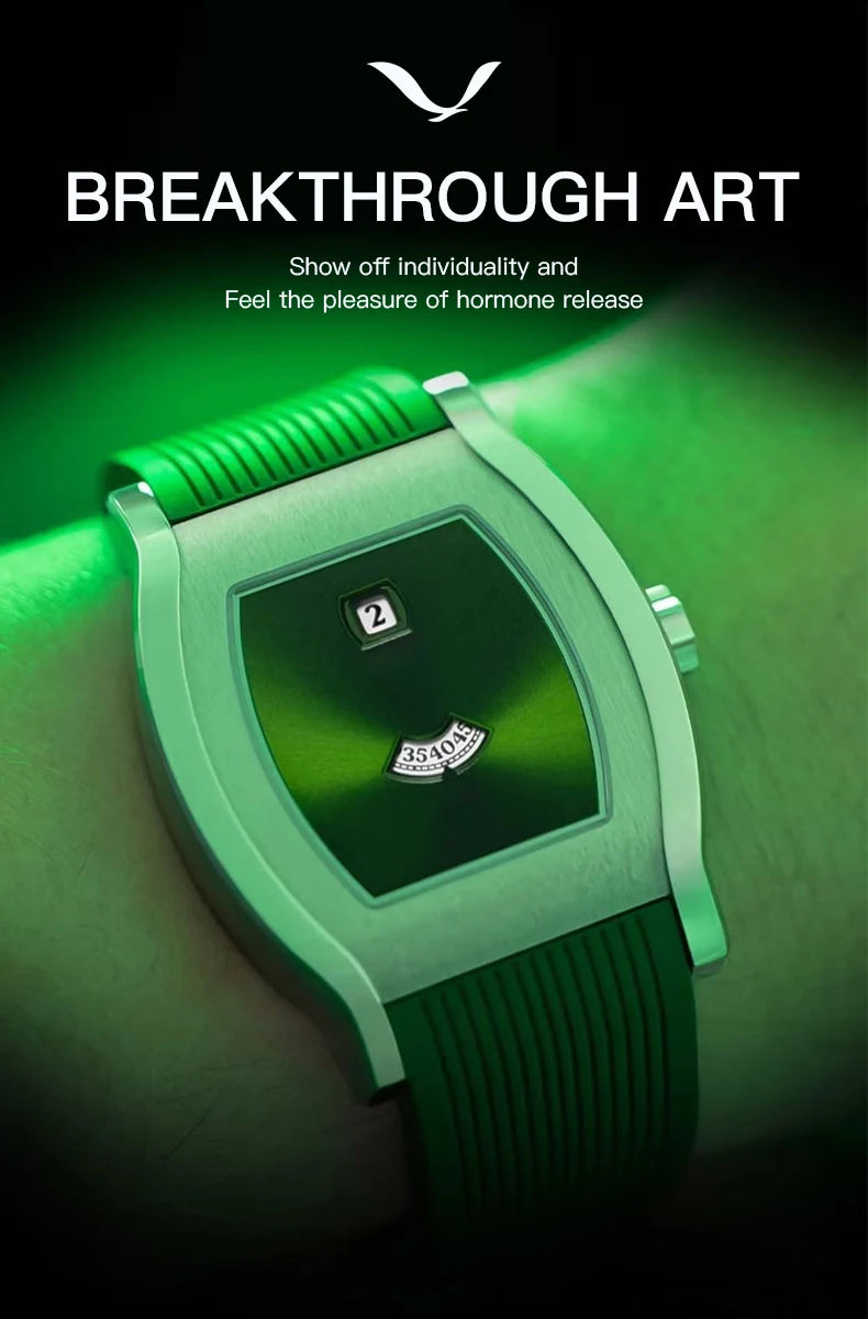Luxury New Fashion Specht & Söhne Retro Square Men's Watch Seagull Jump Hour Mechanical Watches Sapphire Crystal 50M Waterproof