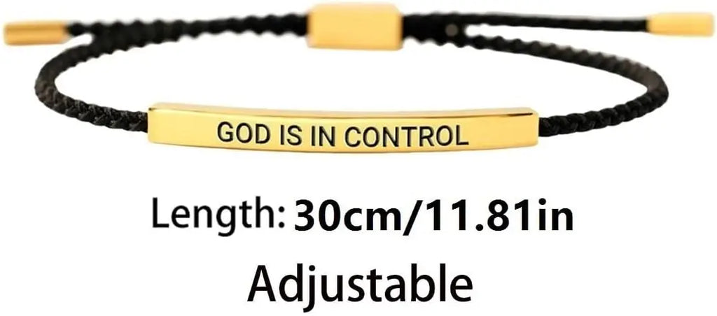 Inspire Stainless Steel Bracelets “God Is in Control”, Dios Tiene El Control Pulsera, Christian Faith Bracelet with Gift Box
