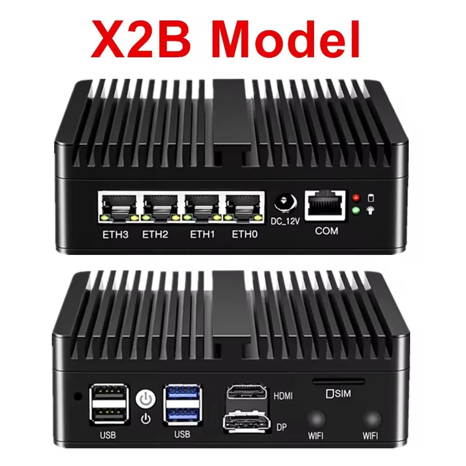 Topton pfSense Firewall Soft Router J6412 N150 N100 4x i226-V 2.5G LAN NVMe Barebone Fanless Mini PC HDMI2.0 DP AES-NI OPNsense