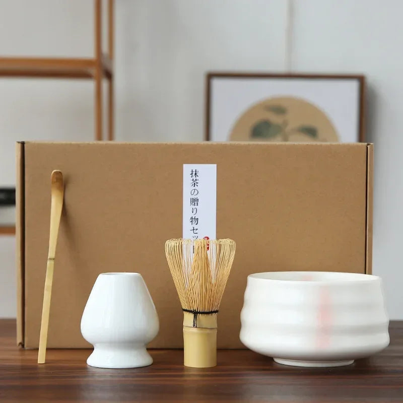 4pcs 6Pcs Handmade Home Easy Clean Matcha Tea Set Tool Stand Kit Bowl Whisk Scoop Gift Ceremony Traditional Japanese Accessories