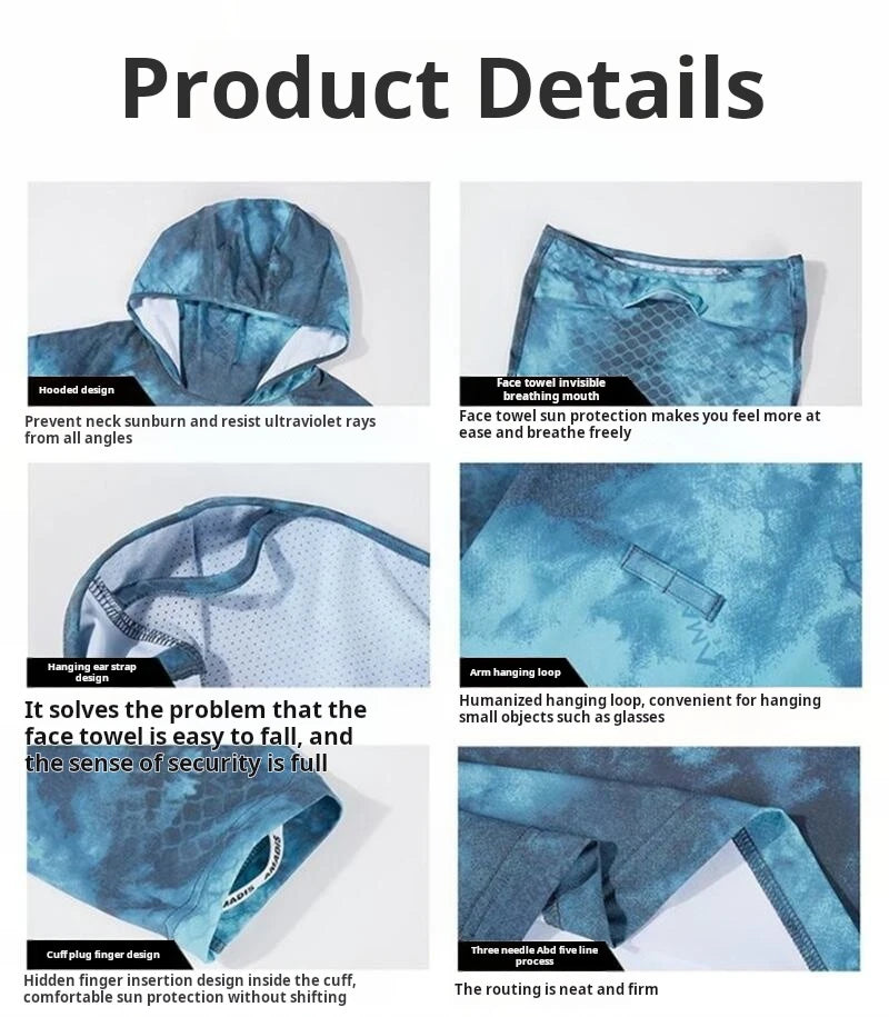 Summer Men's and Women's Sunscreen Fishing Clothes Loose big Size Thin Casual Quick Drying Ice Silk Camouflage Sunscreen Jacket
