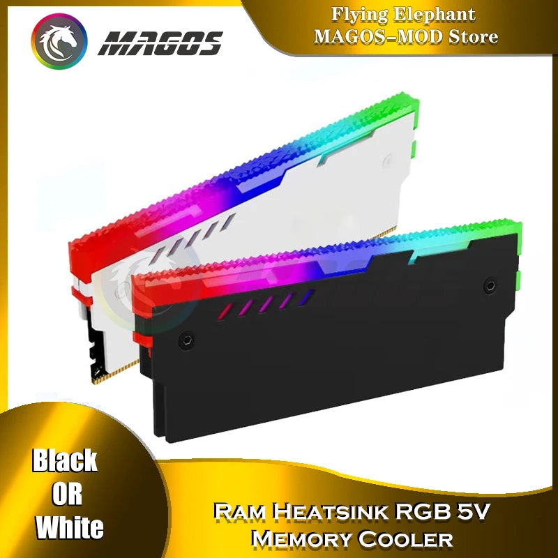 RAM Shell Radiator RGB DDR4 DDR3 Universal Heatsink Memory Vest ARGB 5V AURA Addressable Black White 1/2 Pcs Pack