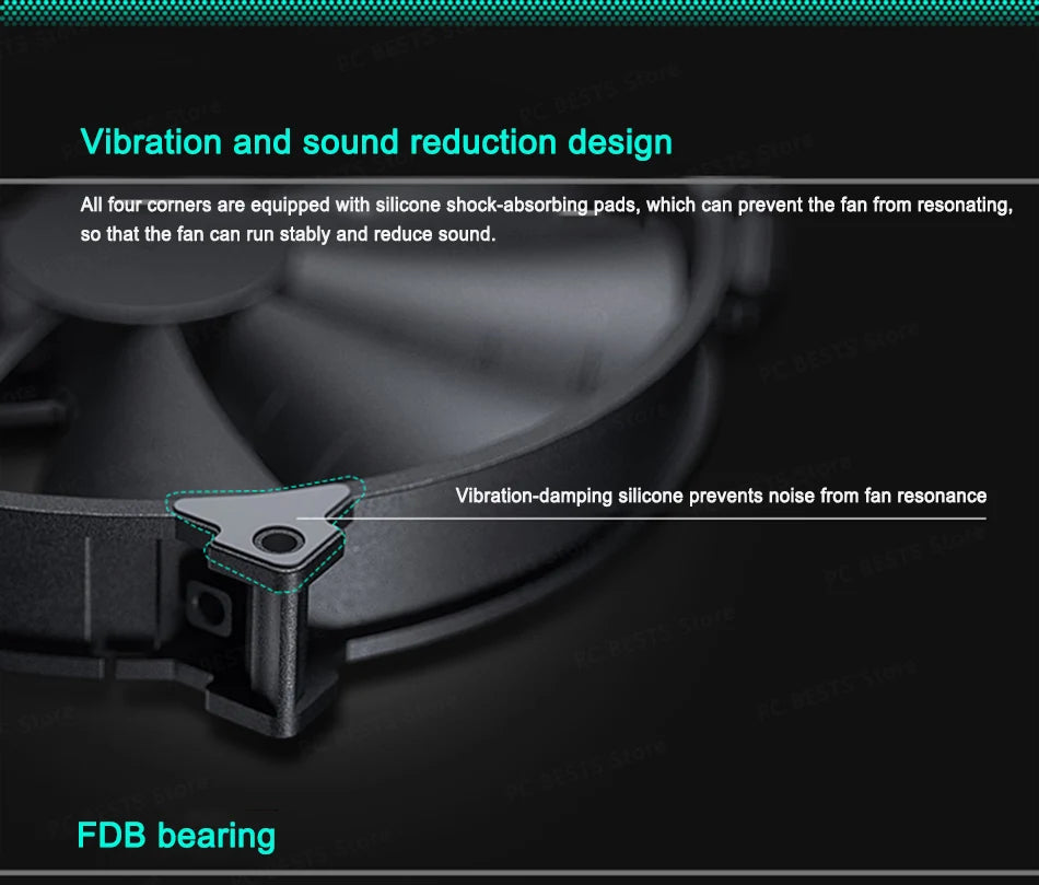 Phanteks F200SP Case Fan 200mm High-volume Black Chassis Cooling fan 4PIN 30mm Thickened Quiet Cooler pc cpu Cooling Fan