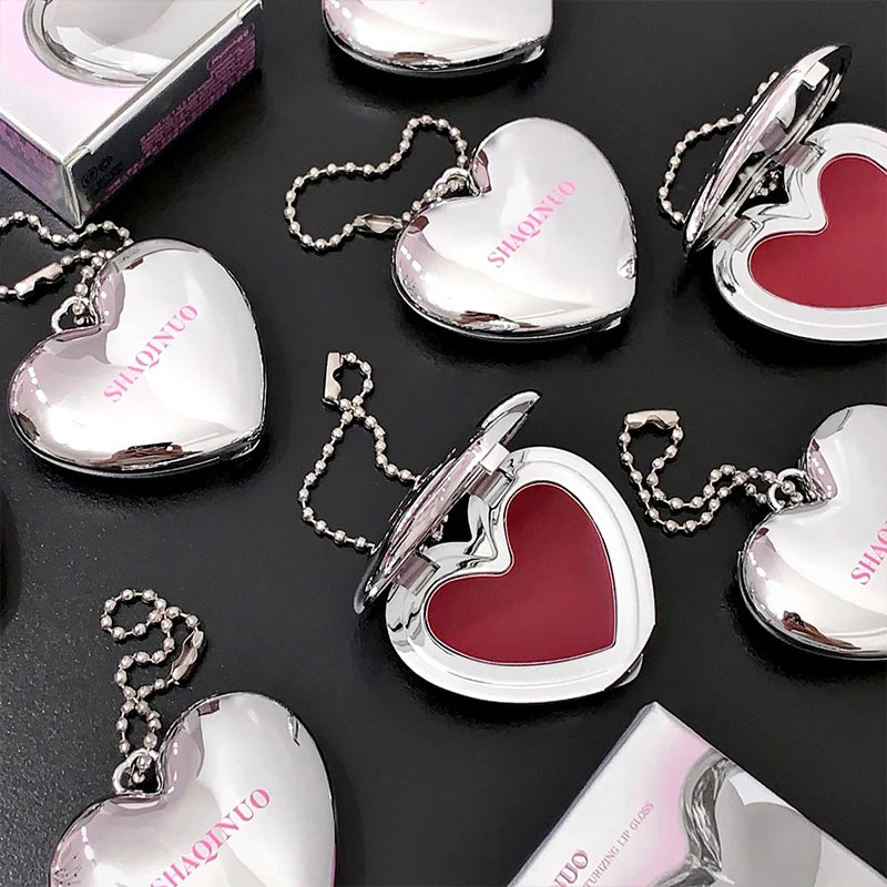 Heart-shaped Mirror Water Light Lipstick Guava Pink Lasting Shiny Moisturizing Lip Gloss Natural Skin-Brightening Lip Makeup
