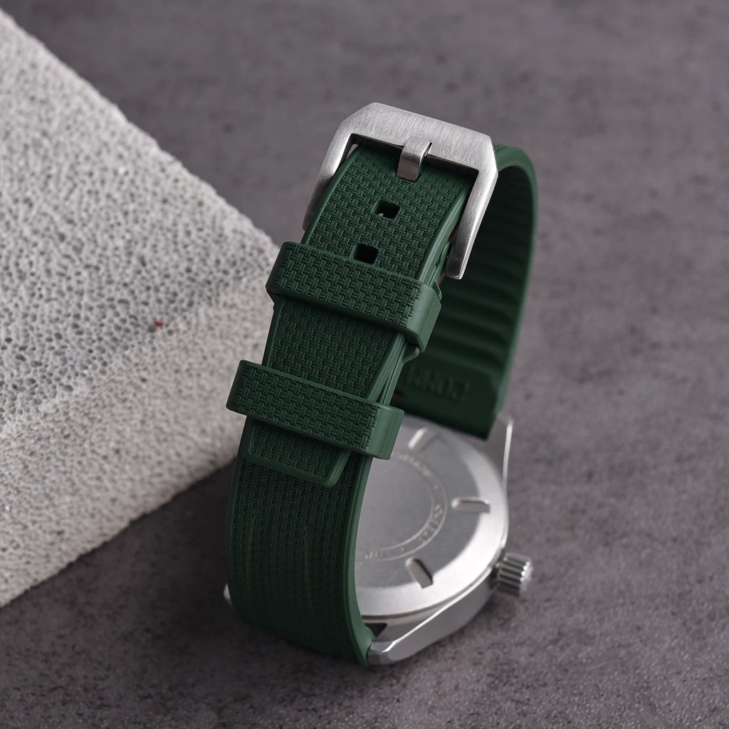 FKM Rubber Watch Strap 20mm 22mm Quick Release Waterproof Diving Watch Band Fluororubber For Traditional Dive Watch Accessories