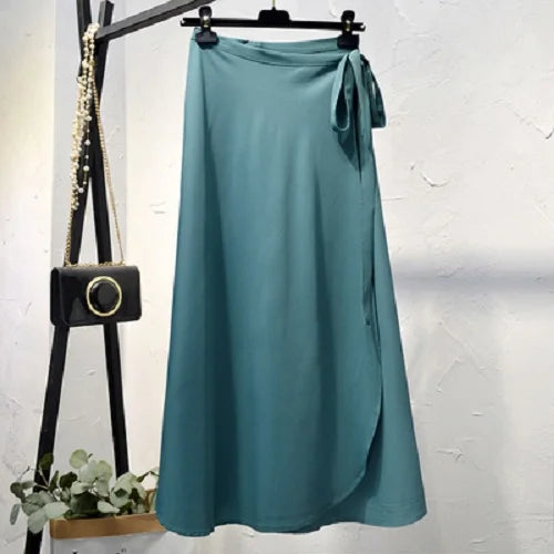 Vacation Style Wrap Skirt Beachside Long Skirt Women's High Waist A-Line Midi Skirt Floral Print One-Piece Summer Spring