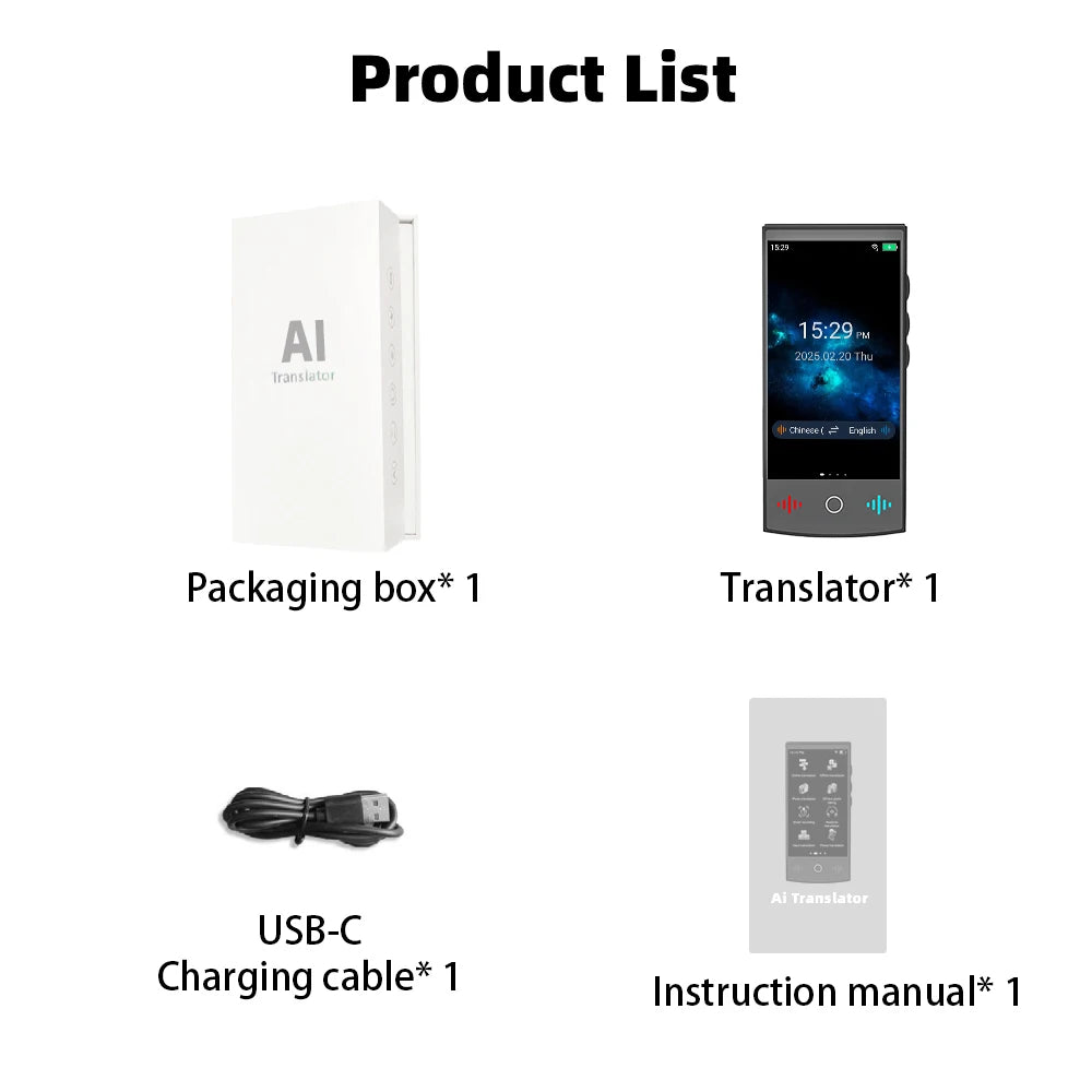 2026 New AI Travel Translator T26 ChatGPT 160 Languages Professional Business Voice Translation Real-time for Corporate Trip