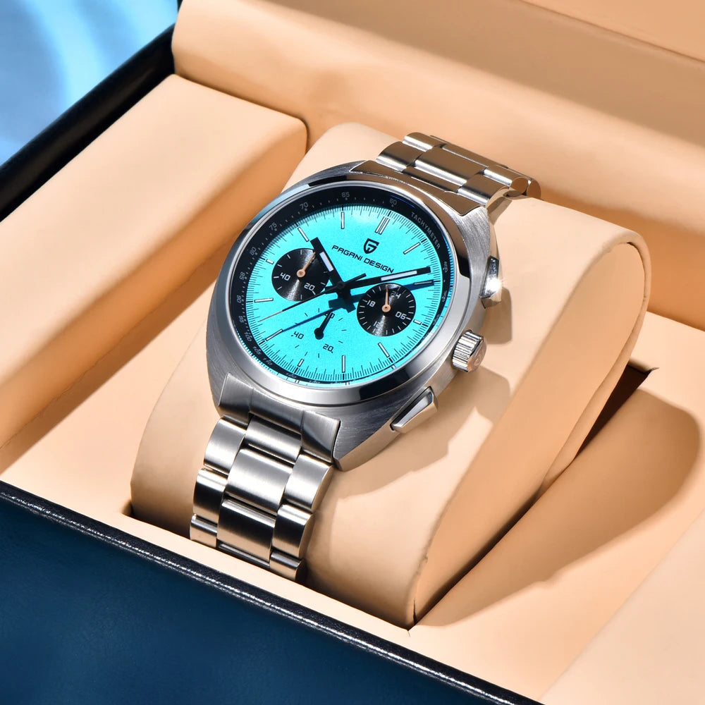 PAGANI DESIGN Mens Watches 2026 Top Luxury Quartz Watch For Men Multifunction Chronograph Wristwatch AR Sapphire Mirror Luminous