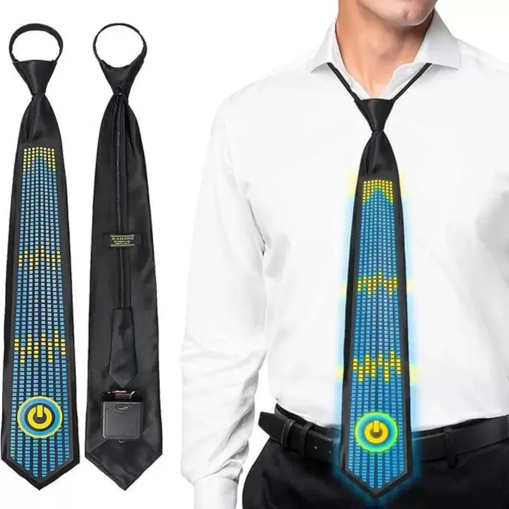 Apparel Accessories Rainbow LED Light Tie Adjustable Neon Flashing Glow Rave Party Necktie Narrow Hip-hop Luminous Cravat Street