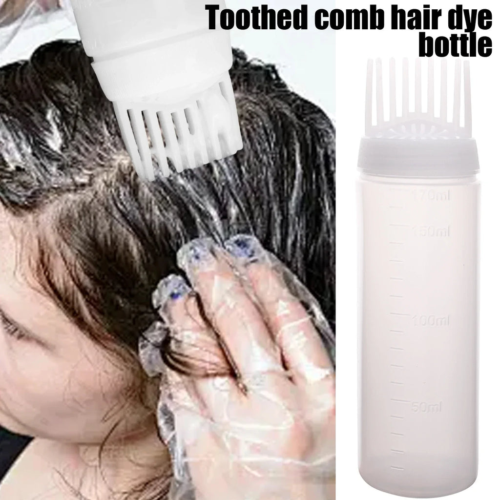 Hair Dye Refillable Bottle Comb Professional Salon Hair Oil Applicator Bottles Plastic Dispensing Hairdressing Styling Tools