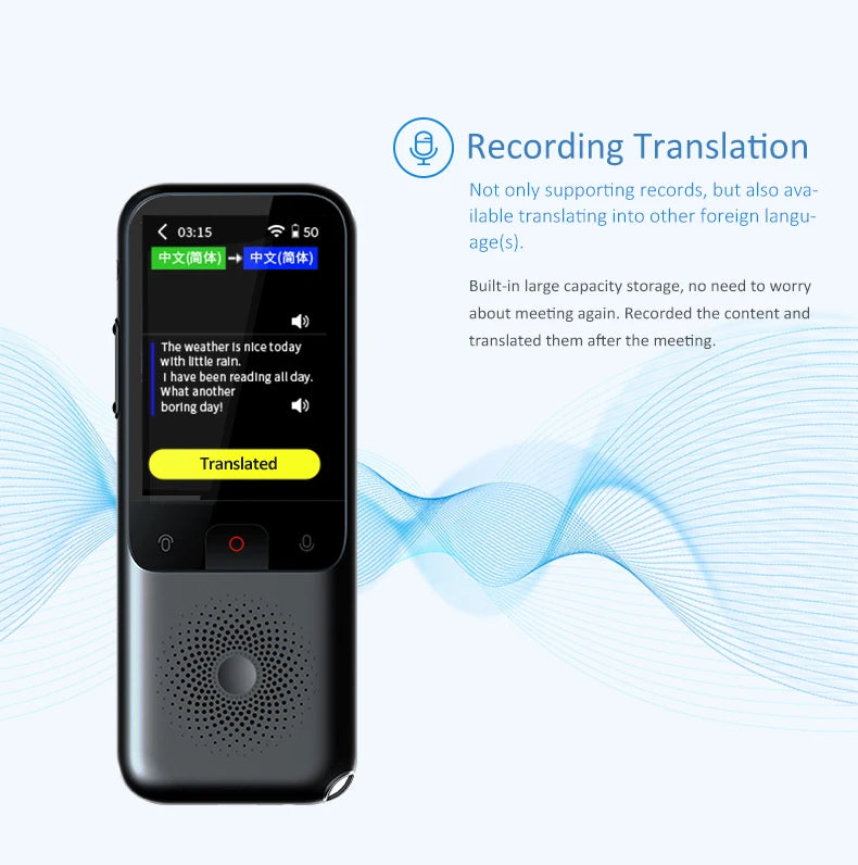 MSAI T11 Translator 138 Languages for Travel Real-time 17 Languages Offline Translation Photo 75 Languages 1500mAh 1+8GB