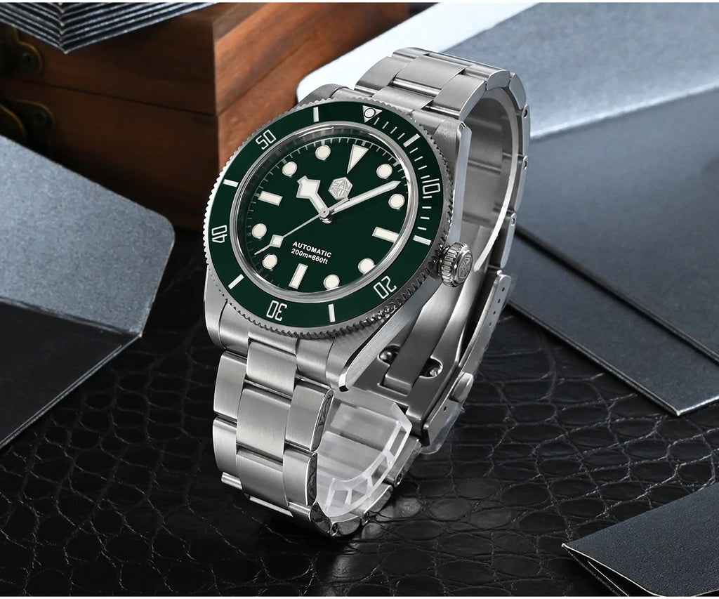 San Martin 40mm Vintage Diver Luxury Men Wristwatch Brand Classic BB58 PT5000 Automatic Mechanical Watches Sapphire 20Bar SN0008