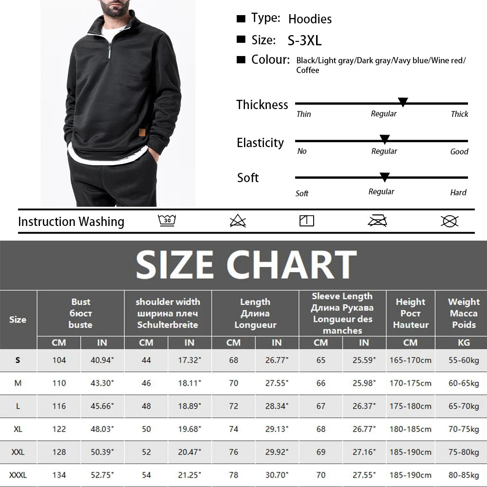 Men's Quarter Zip Up Sweaters Slim Fit Lightweight Mock Neck Pullover Casual Sweaters Half Turtleneck Knitted Outdoor Streetwear