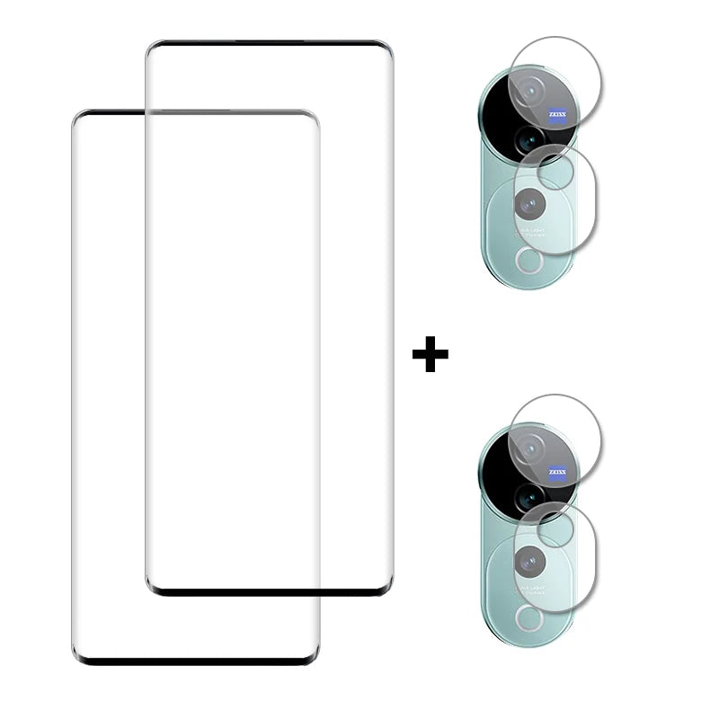 Protective Glass For ViVo V40 Pro Screen Protector Full Cover Tempered Glass On ViVo V40 Pro Phone Camera Lens Film For ViVo V40