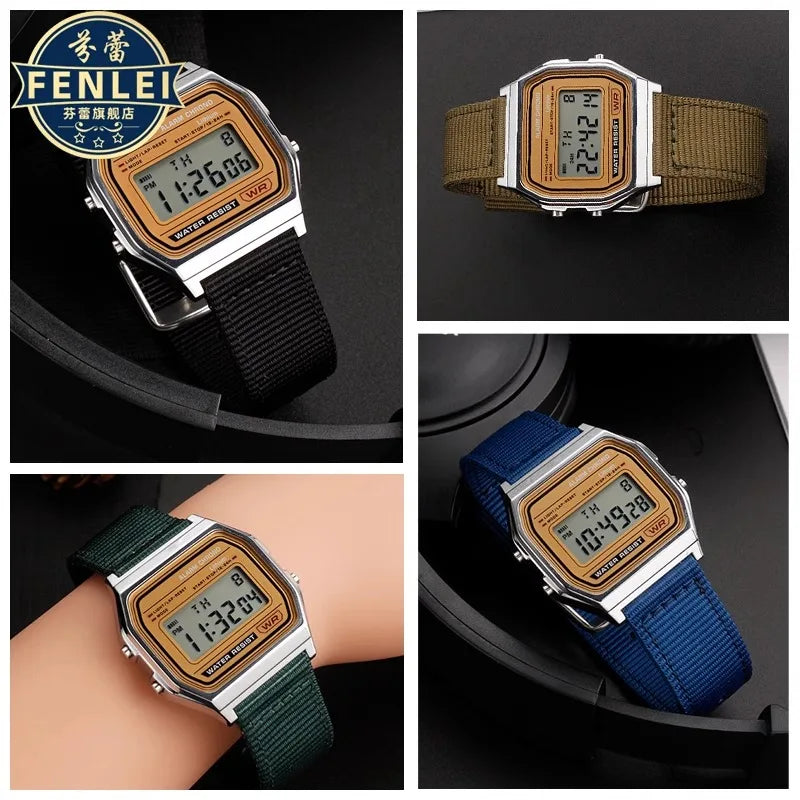 For Casio AE1200 AE1300 A168w/A158W MRW200/F91w AQ230 Bracelet woven nylon canvas watch strap 18mm Men's and women's watch band