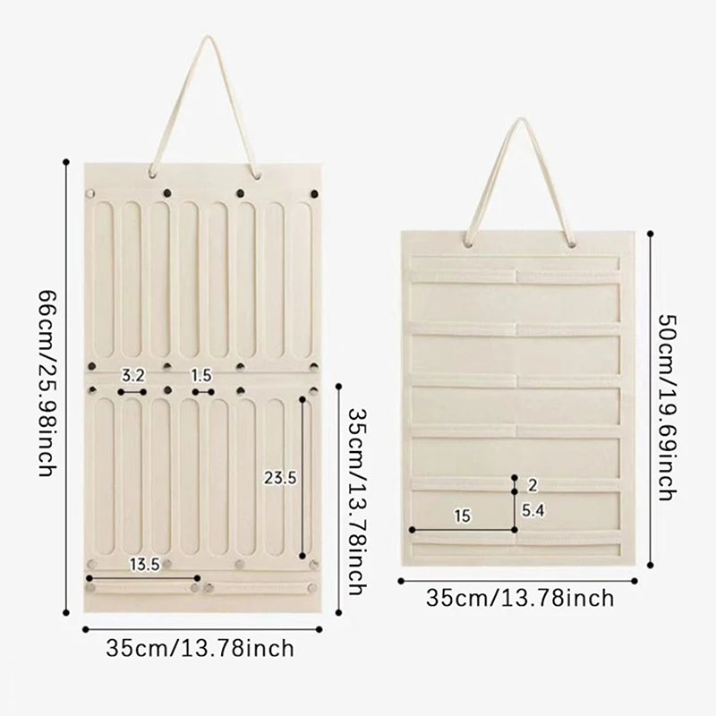 Hanging Hair Claws Clip Storage Organizer for Women Girls Soft Felt Headbands Display Hairpin Sunglasses Accessories Holder Bag