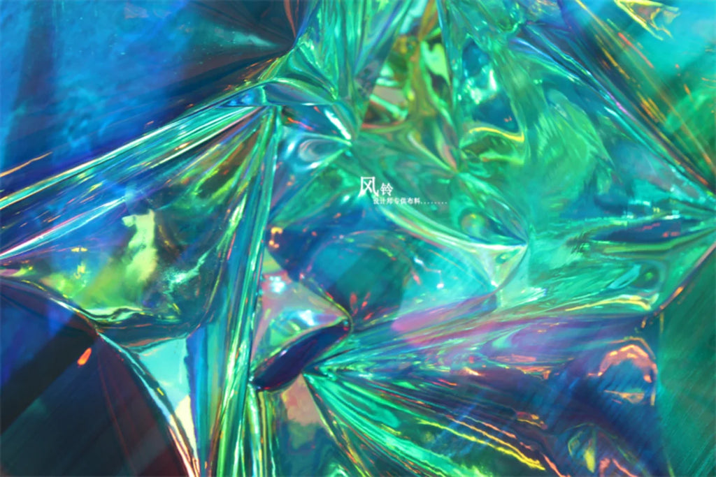 Rainbow Reflective PVC Fabric Laser Plastic Film Waterproof DIY Background Decor Bag Raincoat Coat Clothes Designer Fabric