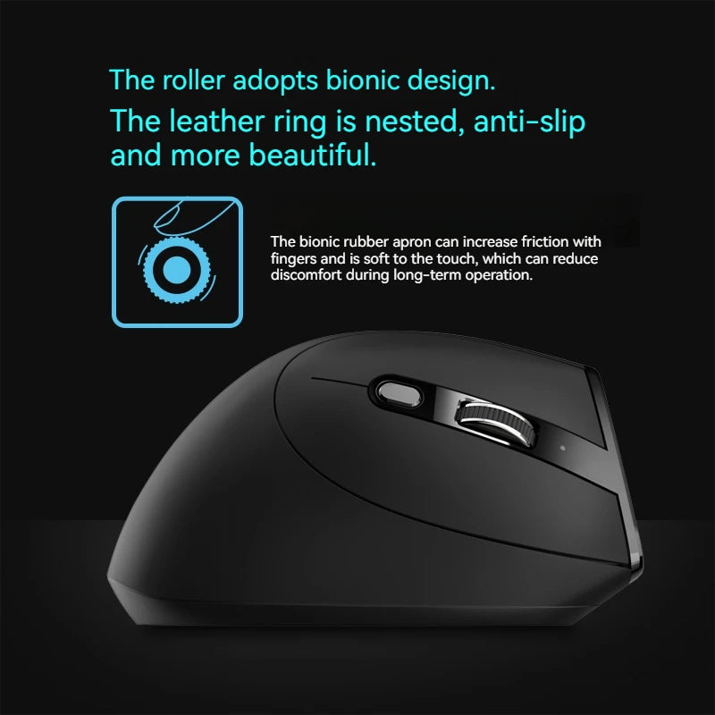ZELOTES F36A Vertical Handheld Wireless Mouse 2.4G Wireless Rechargeable Laptop Mouse 6-button Optical mouse 3 level DPI mouse