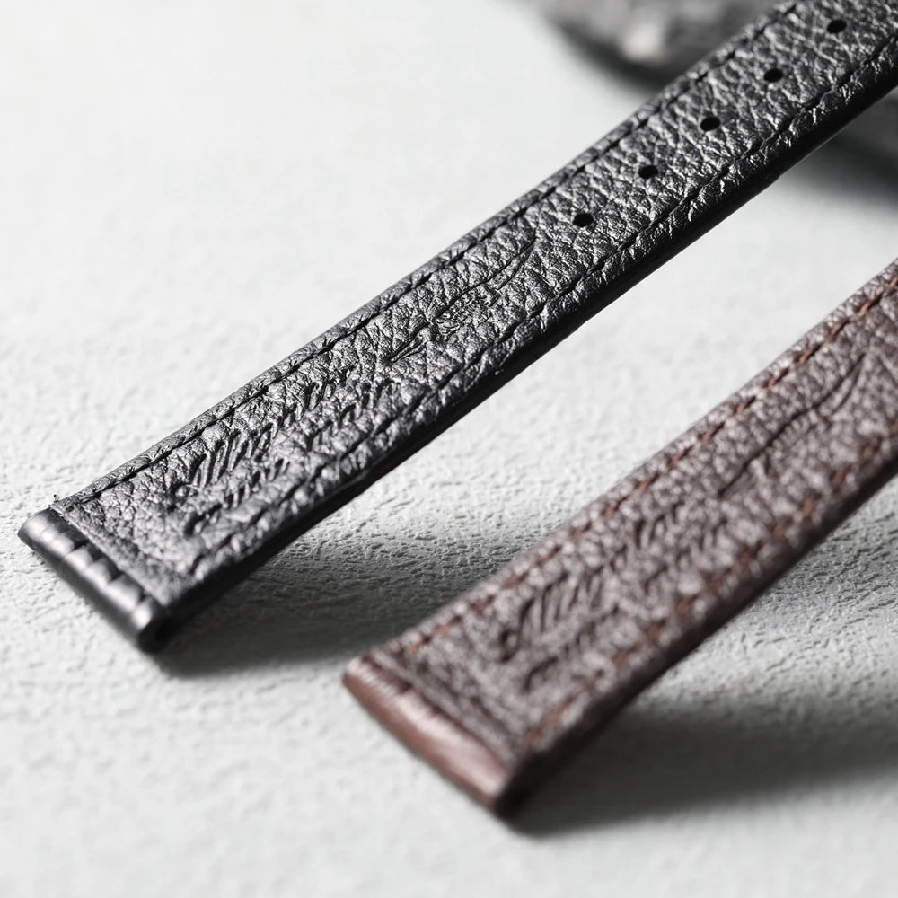 Handmade Crocodile Leather Watchband, Bamboo Pattern 18 19 20 21 22MM Vintage Brown Black, Short S/M Soft Bracelet