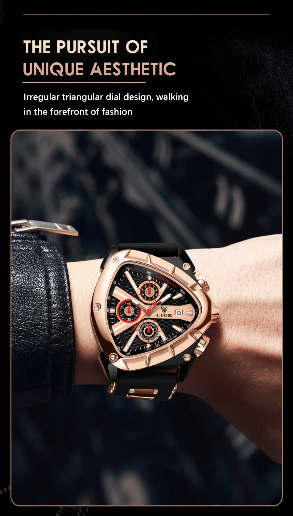 LIGE Watch for Men Chronograph Casual Fashion Sport Military Silicagel Wristwatches Man Watch Waterproof Date Clock Reloj Hombre