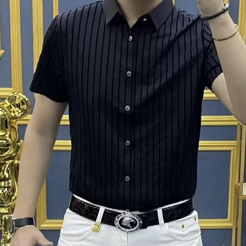 Fashionable, Versatile Slim and Comfortable T-shirt for Men High-end Trendy Casual Men Short Sleeves