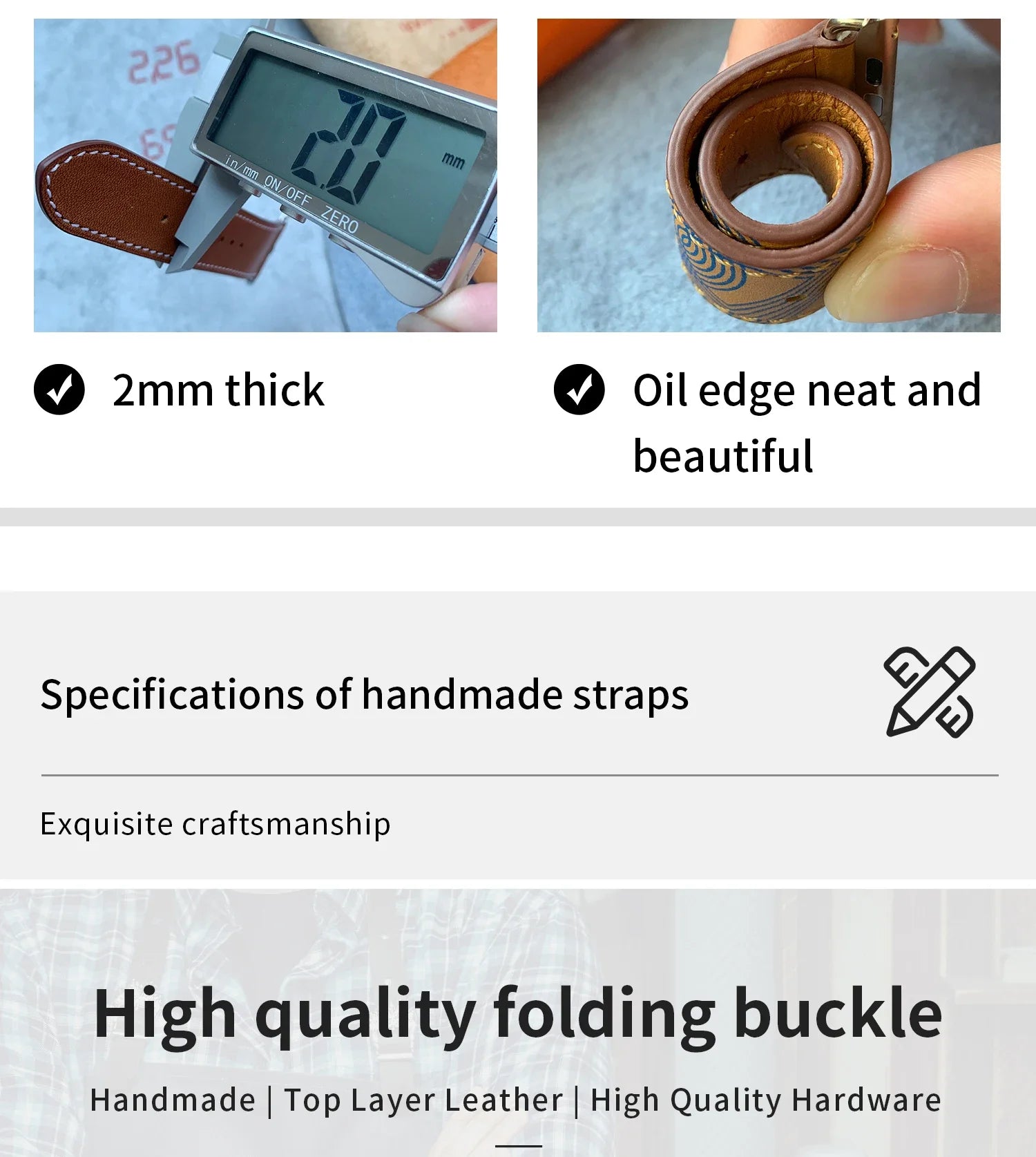 Kebitt High Quality Iwatch Ultra3 Genuine Leather Band Deployment Buckle Strap For Apple Watch Series11 10 9 8 7 Se 3 46 45 49mm